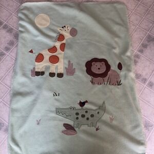 Circo Target Fleece Jungle Baby Blanket Green Yellow Gator Lion Giraffe